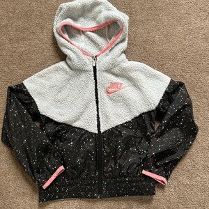 Nike Kids Sherpa and windbreaker mix material jacket